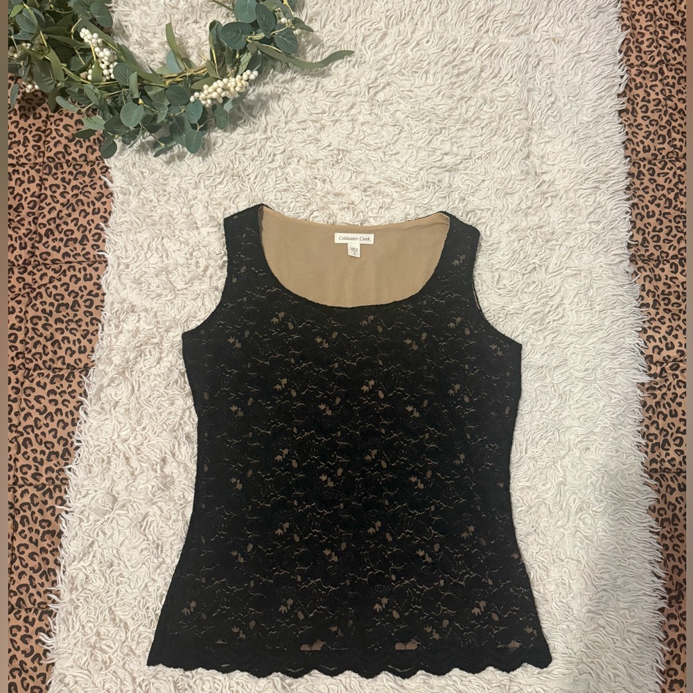 Coldwater Creek Black Lace Blouse